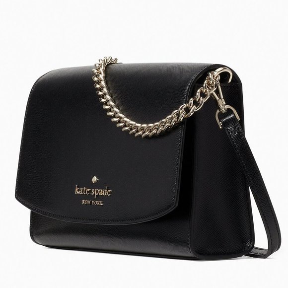 New Kate Spade Carson Saffiano Leather Convertible Crossbody bag Black - Picture 2 of 5